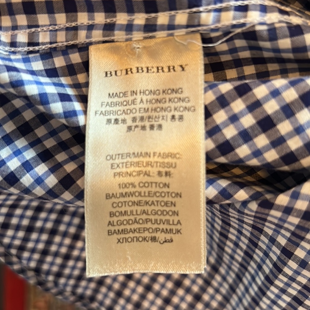 Burberry blue check-print dress shirt. - Picture 6 of 6